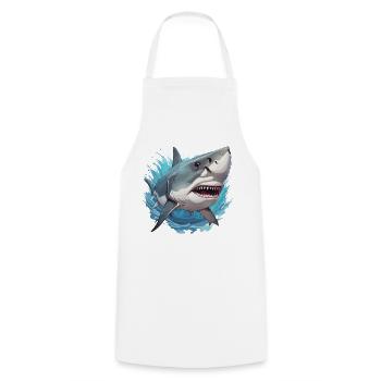 Requin / Faune / Sous-marin / Mer / Océan - Tablier de cuisine - blanc - Devant - AI Model Male 185 dark (185cm)