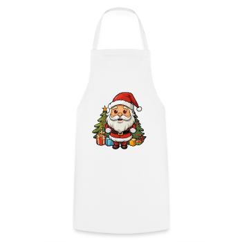 Cute Santa Claus with gifts - Cooking Apron - white - Front - AI Model Male 185 dark (185cm)