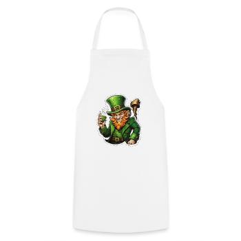 Leprechaun / Leprechaun / Vert / Gingembre / Irlande - Tablier de cuisine - blanc - Devant - AI Model Male 185 dark (185cm)