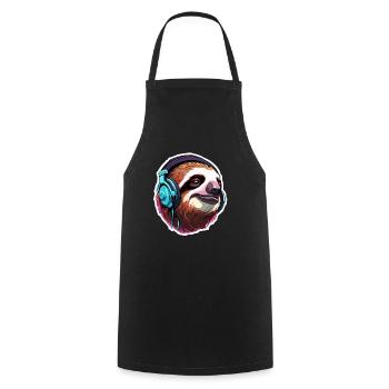 Headphones / Audio / Music / Animal / Sloth / Cool - Cooking Apron - black - Front - AI Model Male 185 dark (185cm)