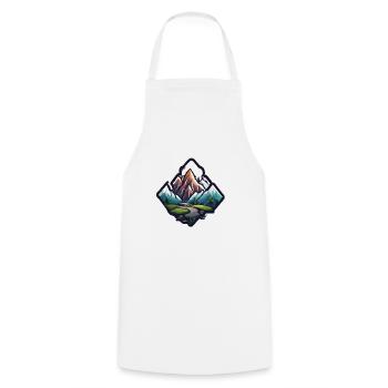 Montagne / Alpes / Sommet / Nature / Forêt / Rocher - Tablier de cuisine - blanc - Devant - AI Model Male 185 dark (185cm)