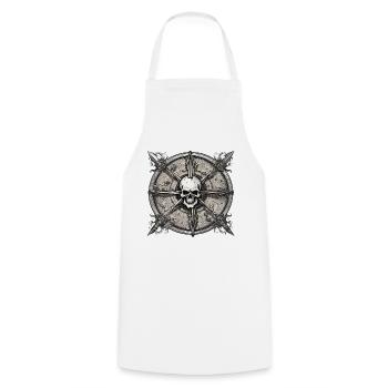 Compass / Cardinal Direction / Travel / Survival - Cooking Apron - white - Front - AI Model Male 185 dark (185cm)