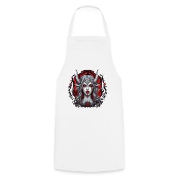 diabolical woman / blood / gothic / heavy metal - Cooking Apron - white - Front - AI Model Male 185 dark (185cm)