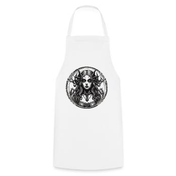 diabolical woman / blood / gothic / heavy metal - Cooking Apron - white - Front - AI Model Male 185 dark (185cm)