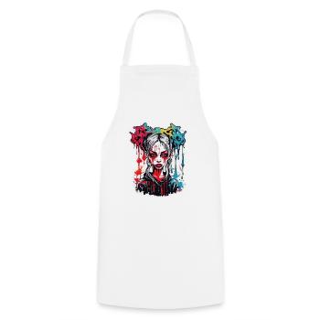 diabolical woman / blood / gothic / heavy metal - Cooking Apron - white - Front - AI Model Male 185 dark (185cm)