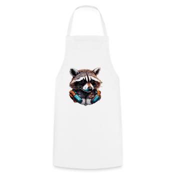 Raccoon / Animal / Zoo / Wild / Cute / Predator - Cooking Apron - white - Front - AI Model Male 185 dark (185cm)