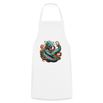 Hydre / Mythologie grecque / Serpent - Tablier de cuisine - blanc - Devant - AI Model Male 185 dark (185cm)