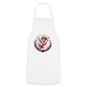 Cupid / Love / Arrow / Heart / Valentine's Day - Cooking Apron - white - Front - AI Model Male 185 dark (185cm)