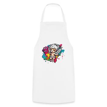 Cupid / Love / Arrow / Heart / Valentine's Day - Cooking Apron - white - Front - AI Model Male 185 dark (185cm)