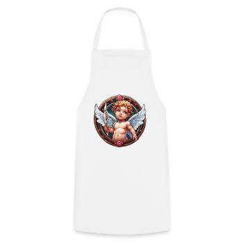 Cupid / Love / Arrow / Heart / Valentine's Day - Cooking Apron - white - Front - AI Model Male 185 dark (185cm)
