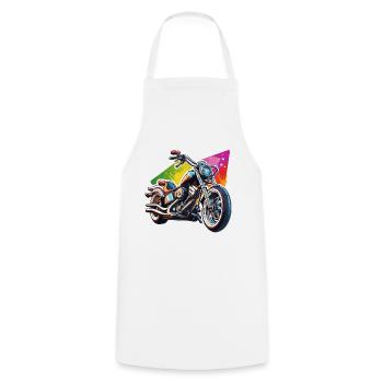 Motard / Motard / Motard / Deux-roues / Cross - Tablier de cuisine - blanc - Devant - AI Model Male 185 dark (185cm)