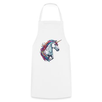 Unicorn / mythical creatures / fairy tales / magic / glitter - Cooking Apron - white - Front - AI Model Male 185 dark (185cm)