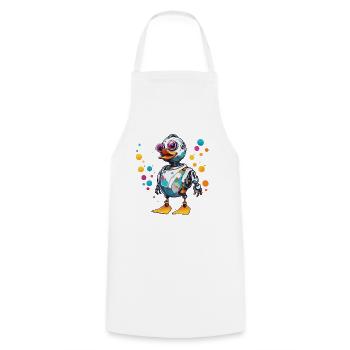 Robot Animal / AI / Mechanized Animals / Comic - Cooking Apron - white - Front - AI Model Male 185 dark (185cm)