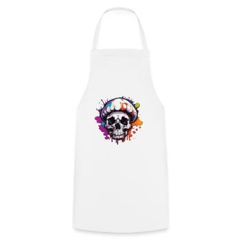 Mushroom / Mushroom / Meadow / Forest / Goa / Psy - Cooking Apron - white - Front - AI Model Male 185 dark (185cm)