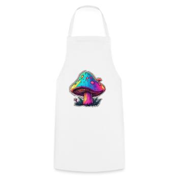 Mushroom / Mushroom / Meadow / Forest / Goa / Psy - Cooking Apron - white - Front - AI Model Male 185 dark (185cm)