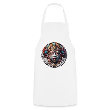 Mayan / High Culture / Peru / Mayan Calendar / Motif - Cooking Apron - white - Front - AI Model Male 185 dark (185cm)
