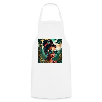 Rockabilly / Pin-up Girl / Girl Power / Années 50 - Tablier de cuisine - blanc - Devant - AI Model Male 185 dark (185cm)