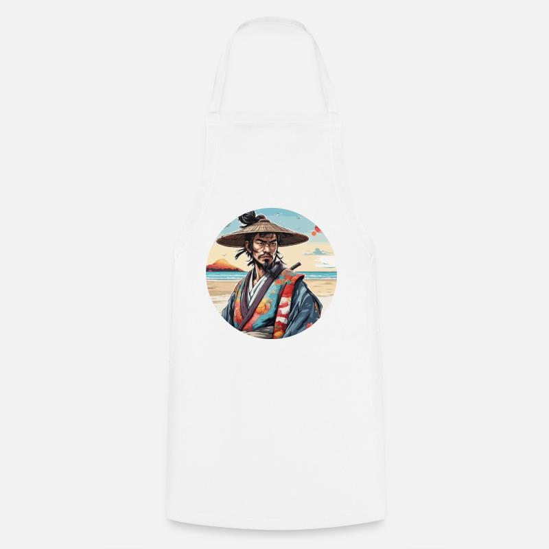 Samurai / Japanese / Harakiri / Katana / Man - Cooking Apron - white