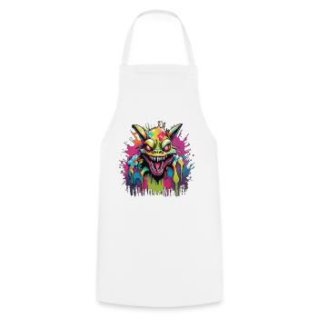 Chupacabra / Sucking Creature / Monster /Spain - Cooking Apron - white - Front - AI Model Male 185 dark (185cm)