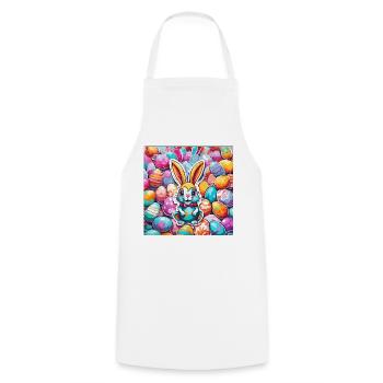 Easter Bunny / Easter / Eggs / Holidays / Easter - Cooking Apron - white - Front - AI Model Male 185 dark (185cm)