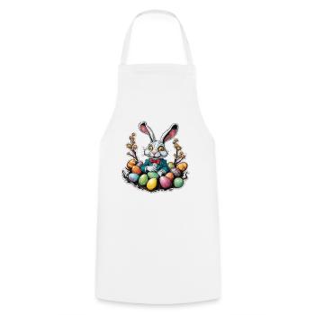 Easter Bunny / Easter / Eggs / Holidays / Easter - Cooking Apron - white - Front - AI Model Male 185 dark (185cm)