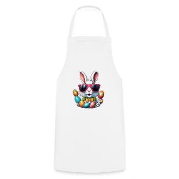 Easter Bunny / Easter / Eggs / Holidays / Easter - Cooking Apron - white - Front - AI Model Male 185 dark (185cm)