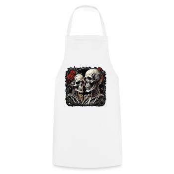 Crâne / Crâne / Squelette / Gothique / Tatouage - Tablier de cuisine - blanc - Devant - AI Model Male 185 dark (185cm)