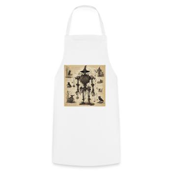 Manuel de la sorcière / grimoire / Halloween / automne - Tablier de cuisine - blanc - Devant - AI Model Male 185 dark (185cm)