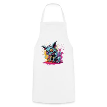 Chupacabra / Sucking Creature / Monster /Spain - Cooking Apron - white - Front - AI Model Male 185 dark (185cm)