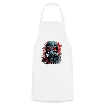 Apocalypse / Doomsday / Destruction / Anarchy - Cooking Apron - white - Front - AI Model Male 185 dark (185cm)