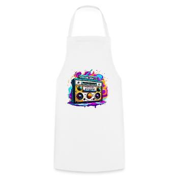 Radio / Analogique / Musique / Fréquence / Haut-parleurs - Tablier de cuisine - blanc - Devant - AI Model Male 185 dark (185cm)