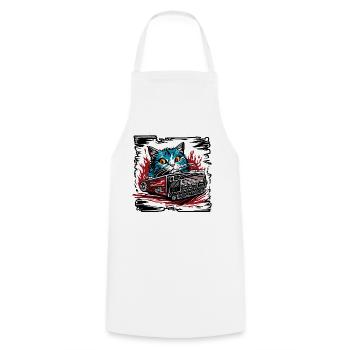 Radio / Analogique / Musique / Fréquence / Haut-parleurs - Tablier de cuisine - blanc - Devant - AI Model Male 185 dark (185cm)