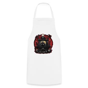 TV / Télévision / Analogique / Tube TV / Rétro - Tablier de cuisine - blanc - Devant - AI Model Male 185 dark (185cm)
