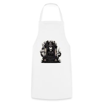 TV / Télévision / Analogique / Tube TV / Rétro - Tablier de cuisine - blanc - Devant - AI Model Male 185 dark (185cm)