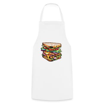 Sandwich / Sandwich / Food / Groceries - Cooking Apron - white - Front - AI Model Male 185 dark (185cm)