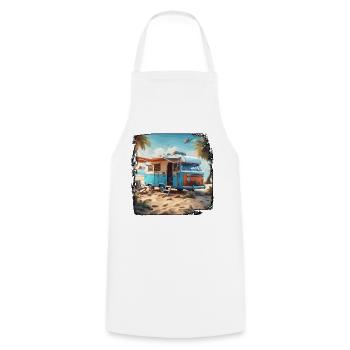 Camping-car / Camping-car / camping / Roadtrip / Voyage - Tablier de cuisine - blanc - Devant - AI Model Male 185 dark (185cm)