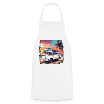 Camping-car / Camping-car / camping / Roadtrip / Voyage - Tablier de cuisine - blanc - Devant - AI Model Male 185 dark (185cm)