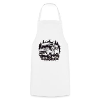 Camping-car / Camping-car / camping / Roadtrip / Voyage - Tablier de cuisine - blanc - Devant - AI Model Male 185 dark (185cm)