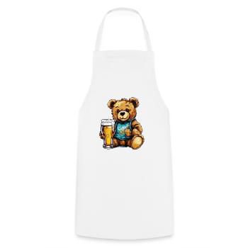 Ours en peluche / Peluche / Animal en peluche / Idée cadeau - Tablier de cuisine - blanc - Devant - AI Model Male 185 dark (185cm)