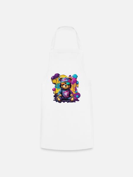 Teddybär / Kuscheltier / Stofftier / Geschenkidee - Kochschürze - Weiß
