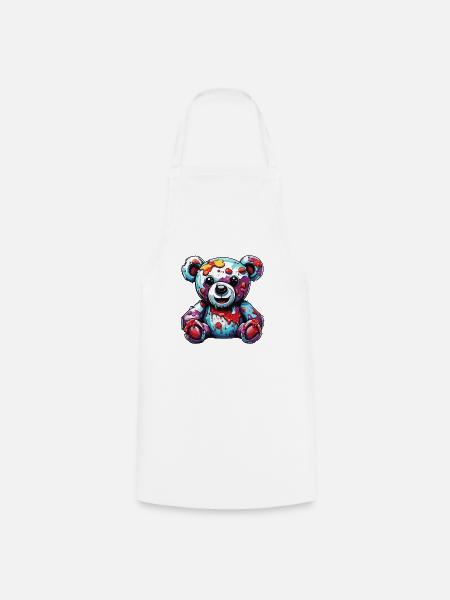 Teddybär / Kuscheltier / Stofftier / Geschenkidee - Kochschürze - Weiß