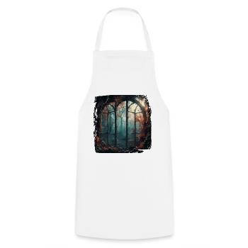 Window in the Forest / Trees / View / Wilderness - Cooking Apron - white - Front - AI Model Male 185 dark (185cm)