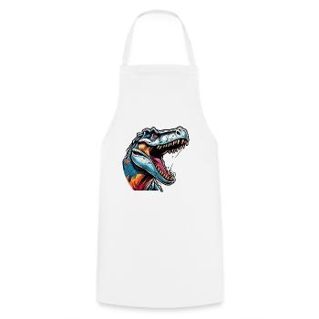 Dinosaure / Animal / Préhistorique / Reptile / Garçons - Tablier de cuisine - blanc - Devant - AI Model Male 185 dark (185cm)