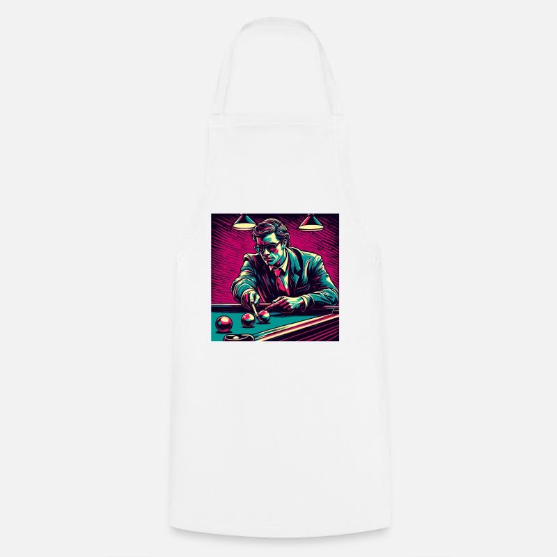 Billiard Table / Billiard Ball / 8 Ball / Pool / Kö - Cooking Apron - white