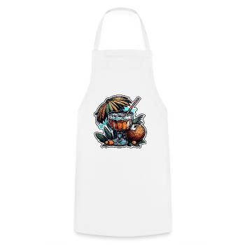 Cocktail / Bar / Mixing / Drink / Exotic / Club - Cooking Apron - white - Front - AI Model Male 185 dark (185cm)