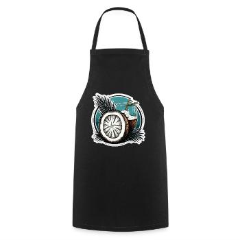 Cocktail / Bar / Mixage / Boisson / Exotique / Club - Tablier de cuisine - noir - Devant - AI Model Male 185 dark (185cm)