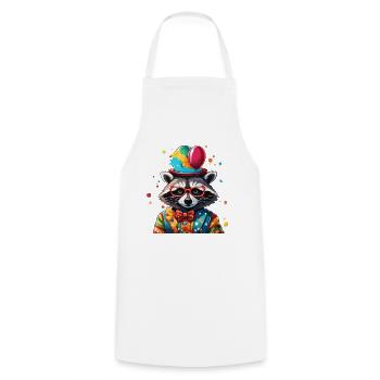 Clown Animal / Circus / Funny / Colorful / Raccoon - Cooking Apron - white - Front - AI Model Male 185 dark (185cm)