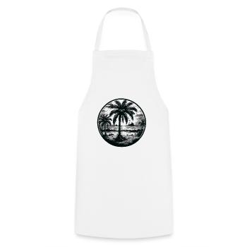 Beach / Island / Vacation / Summer / Sun / Sea - Cooking Apron - white - Front - AI Model Male 185 dark (185cm)