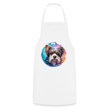 Animal dans bulle de savon / enfantin / mignon / chien - Tablier de cuisine - blanc - Devant - AI Model Male 185 dark (185cm)