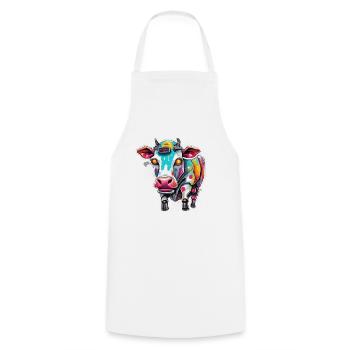 Robot Animal / AI / Mechanized Animals / Comic - Cooking Apron - white - Front - AI Model Male 185 dark (185cm)